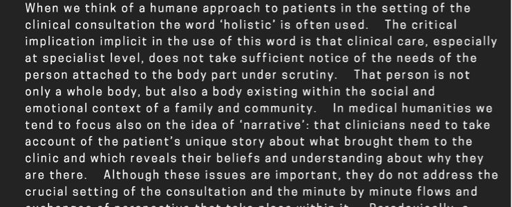 A Medical Humanities View On Patient And Clinician Perspectives In The Consultation