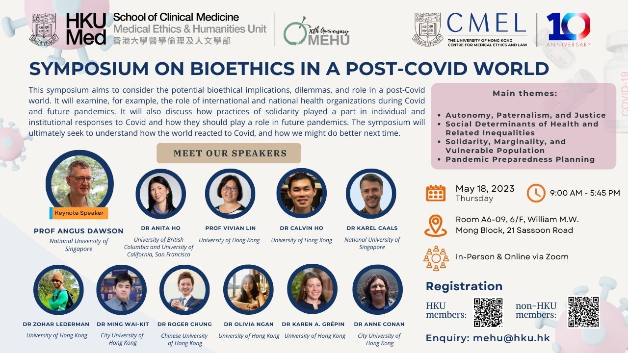 Symposium on Bioethics in a Post-COVID World (18.5.2023)