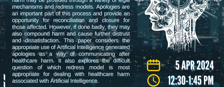 Lunchtime Seminar: Healthcare Harm, Artificial Apologies and Robotic Redress