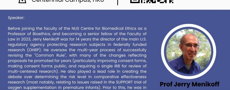 Evening Seminar: The Ethics and Regulation of Challenge Trials: The Ethics of Exposing People to Serious Diseases for Research Purposes
