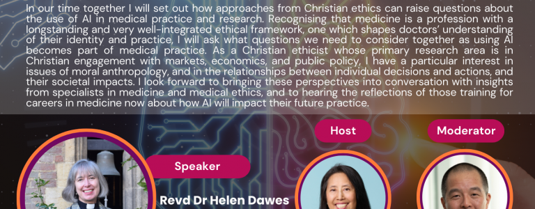 Lunchtime Seminar: Good doctors in the age of AI? Ethics at the intersection of medicine, AI, and Christian theology