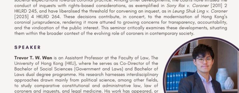 Reforming Death Inquests and Legal Medicine in Hong Kong