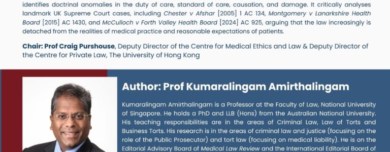 Book Talk: Medical Negligence and the Duty to Advise: Beyond Autonomy