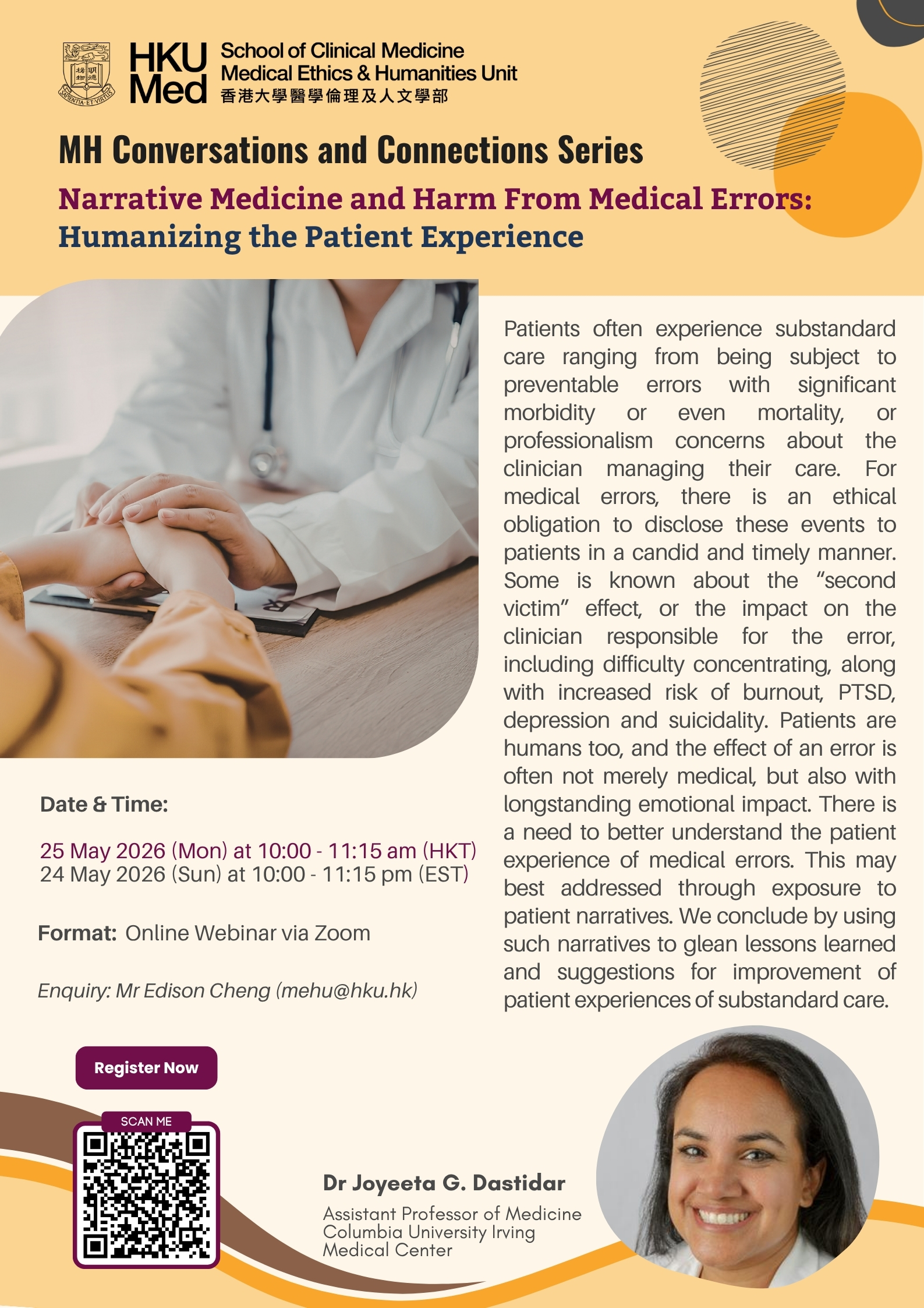 Narrative Medicine and Harm From Medical Errors: Humanizing the Patient Experience (Webinar)